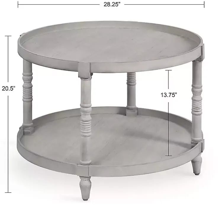Kirklands Home Coffee Tables|Round Bellport Coffee Table Gray