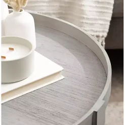Kirklands Home Coffee Tables|Round Bellport Coffee Table Gray