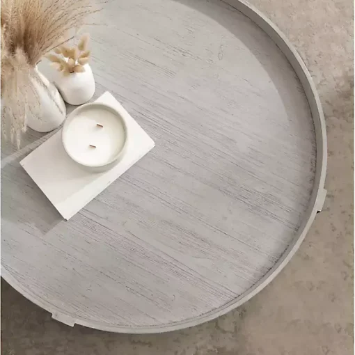 Kirklands Home Coffee Tables|Round Bellport Coffee Table Gray