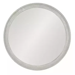 Kirklands Home Decorative Mirrors|Round Gray Mansell Wood Wall Mirror