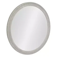 Kirklands Home Decorative Mirrors|Round Gray Mansell Wood Wall Mirror