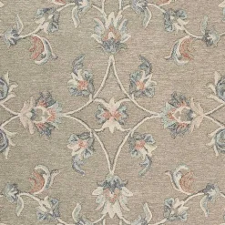 Kirklands Home Area Rugs|Round Traditional Floral Area Rug, 4x4 Gray