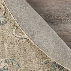 Kirklands Home Area Rugs|Round Traditional Floral Area Rug, 4x4 Gray