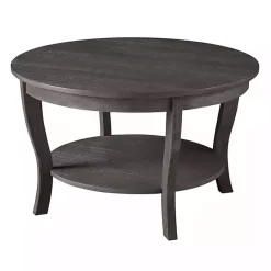 Kirklands Home Coffee Tables|Round wash Curved Legs Coffee Table Gray