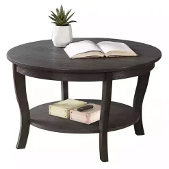 Kirklands Home Coffee Tables|Round wash Curved Legs Coffee Table Gray