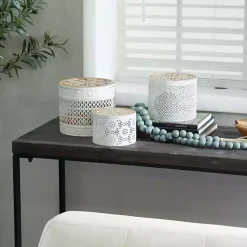 Round Intricate Laser Cut Boxes, Set of 3 Baskets & Boxes