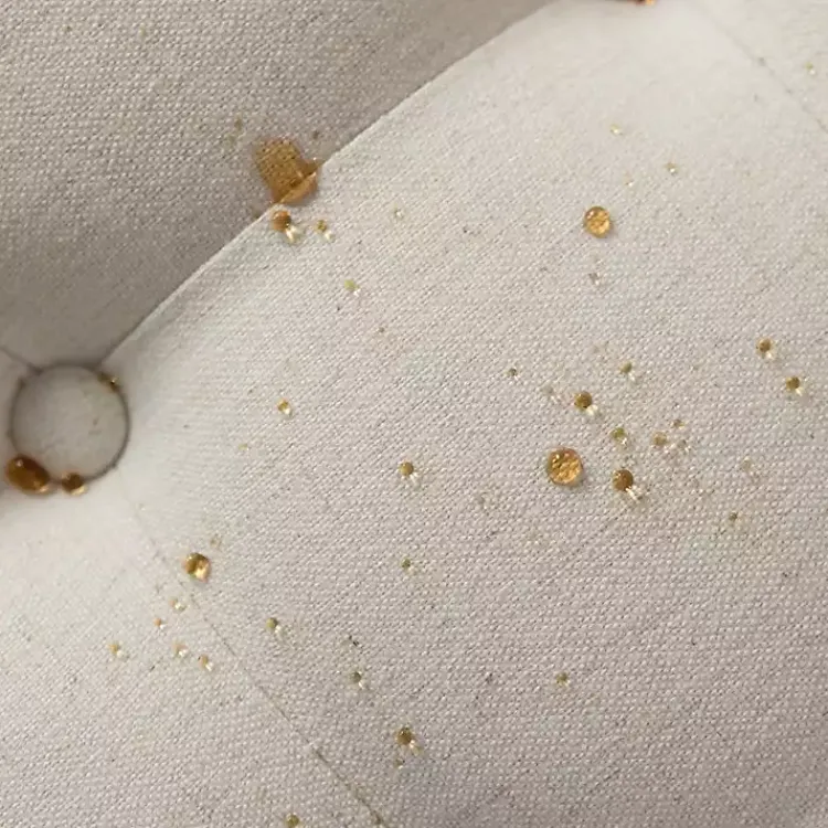 Kirklands Home Benches & Ottomans|Round Cepheus Tufted Ottoman Ivory