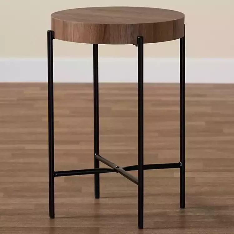 Kirklands Home Accent & End Tables|Round Light Wood X Base Accent Table Brown