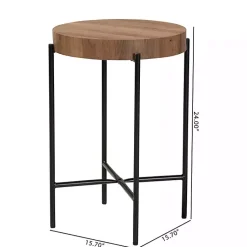 Kirklands Home Accent & End Tables|Round Light Wood X Base Accent Table Brown