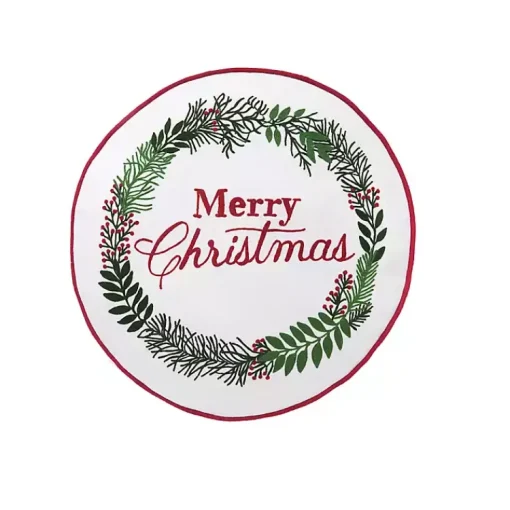 Discount Round Merry Christmas Wreath Pillow Christmas Pillows