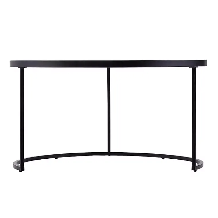 Kirklands Home Coffee Tables|Round Mirrored Nesting Tables, Set of 2 Black