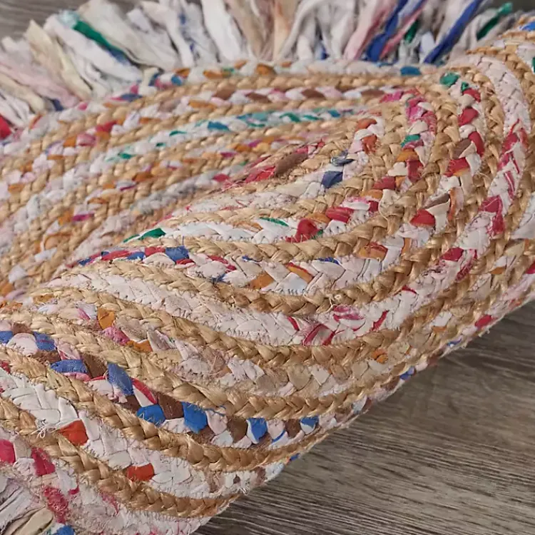 Kirklands Home Area Rugs|Round Multicolor Braided Jute Area Rug, 3x3