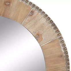 Kirklands Home Decorative Mirrors|Round Natural Calona Wood Wall Mirror