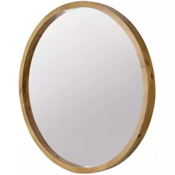 Kirklands Home Decorative Mirrors|Round Natural Light Wood Wall Mirror