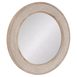 Kirklands Home Decorative Mirrors|Round Natural Rattan Wall Mirror