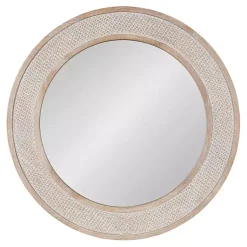 Kirklands Home Decorative Mirrors|Round Natural Rattan Wall Mirror