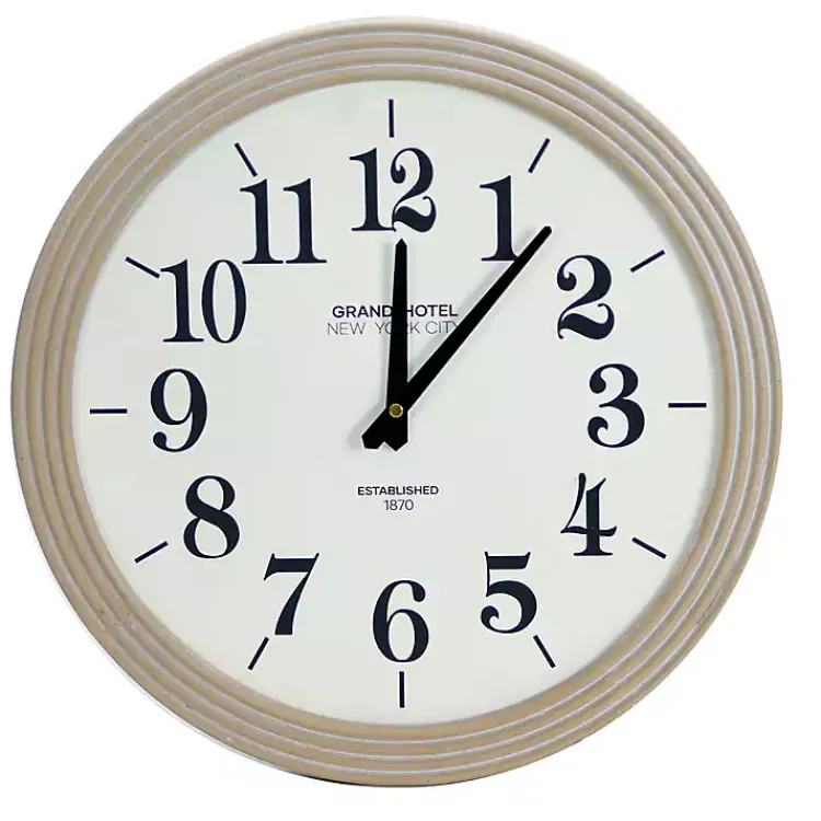 Kirklands Home Clocks|Round Natural Reed Frame Wall Clock