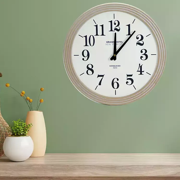 Kirklands Home Clocks|Round Natural Reed Frame Wall Clock