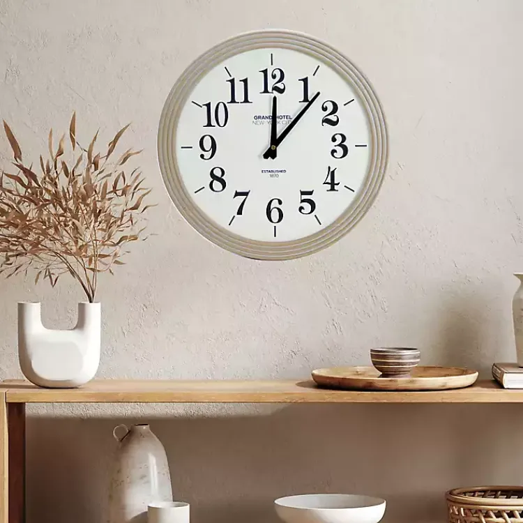 Kirklands Home Clocks|Round Natural Reed Frame Wall Clock
