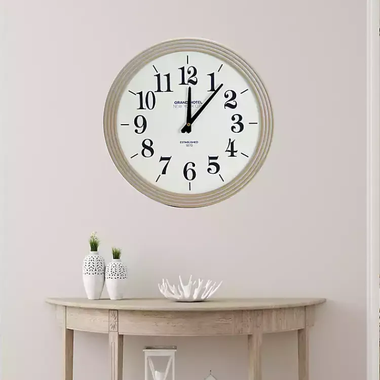 Kirklands Home Clocks|Round Natural Reed Frame Wall Clock