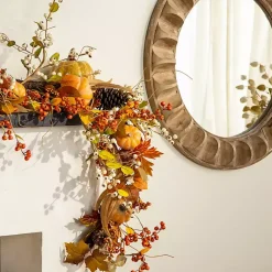 Kirklands Home Decorative Mirrors|Round Natural Textured Wood Wall Mirror