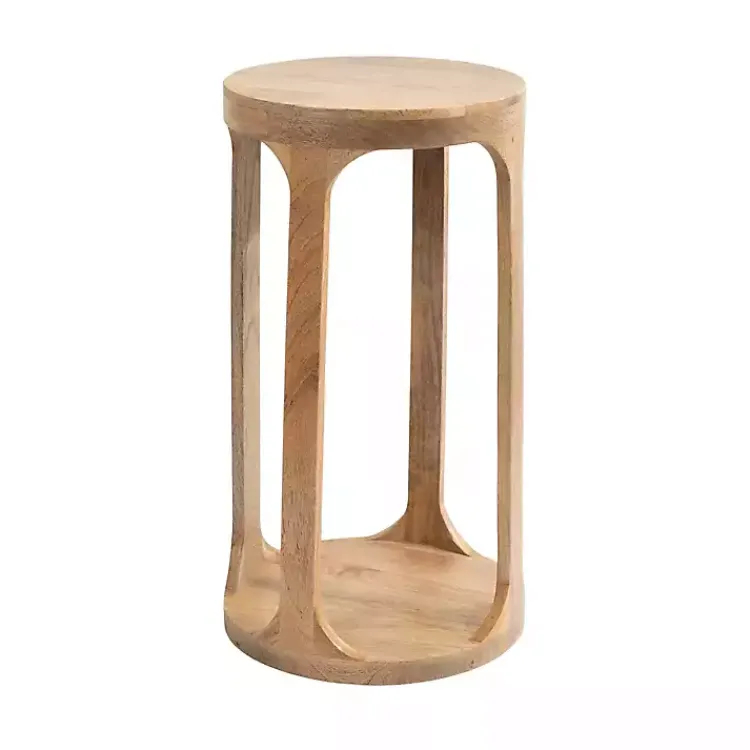 Kirklands Home Accent & End Tables|Round Natural Wood Dani Accent Table Tan