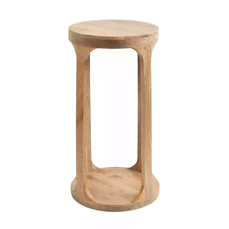 Kirklands Home Accent & End Tables|Round Natural Wood Dani Accent Table Tan