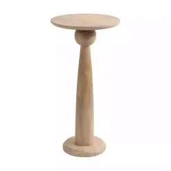 Kirklands Home Accent & End Tables|Round Natural Wood Jess Accent Table Tan
