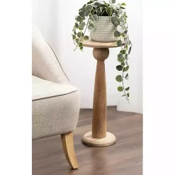 Kirklands Home Accent & End Tables|Round Natural Wood Jess Accent Table Tan