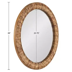 Kirklands Home Decorative Mirrors|Round Natural Woven Water Hyacinth Wall Mirror