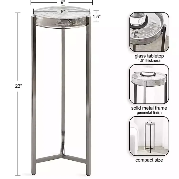 Kirklands Home Accent & End Tables|Round Pewter Aguilar Accent Table
