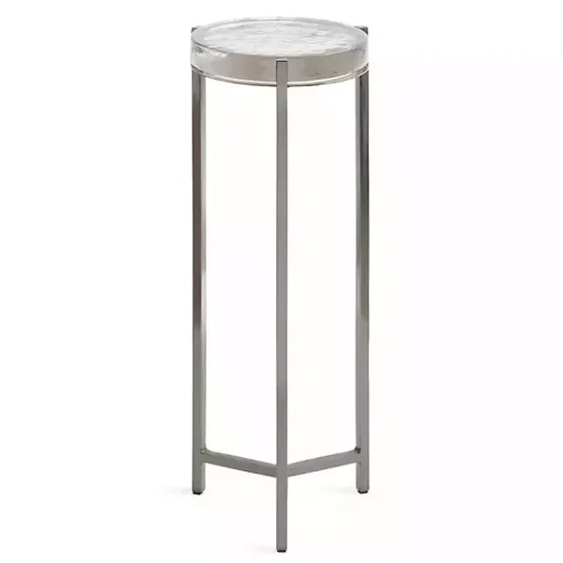 Kirklands Home Accent & End Tables|Round Pewter Aguilar Accent Table