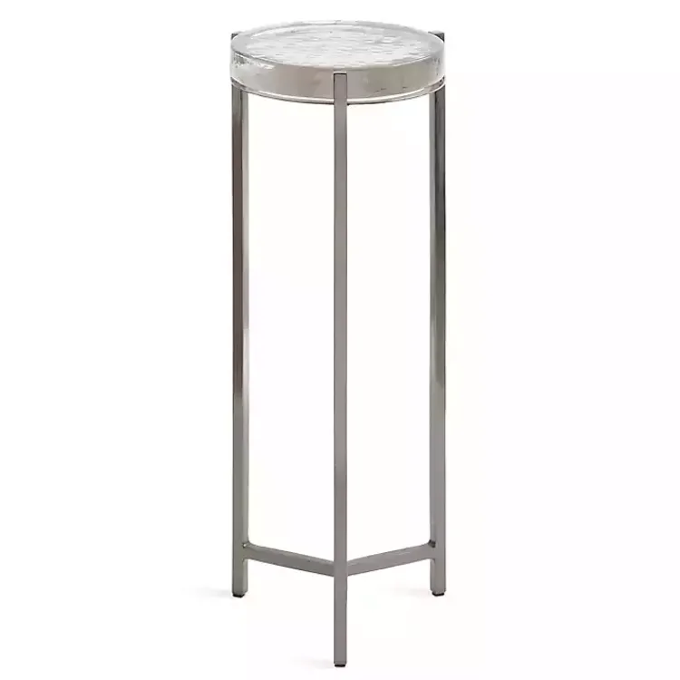 Kirklands Home Accent & End Tables|Round Pewter Aguilar Accent Table