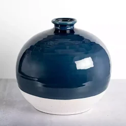 Round Satin Stoneware Vase, 11 in. Vases
