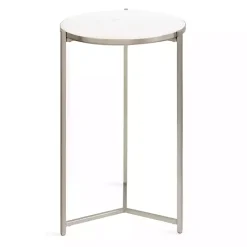 Kirklands Home Accent & End Tables|Round Aguilar Accent Table Silver