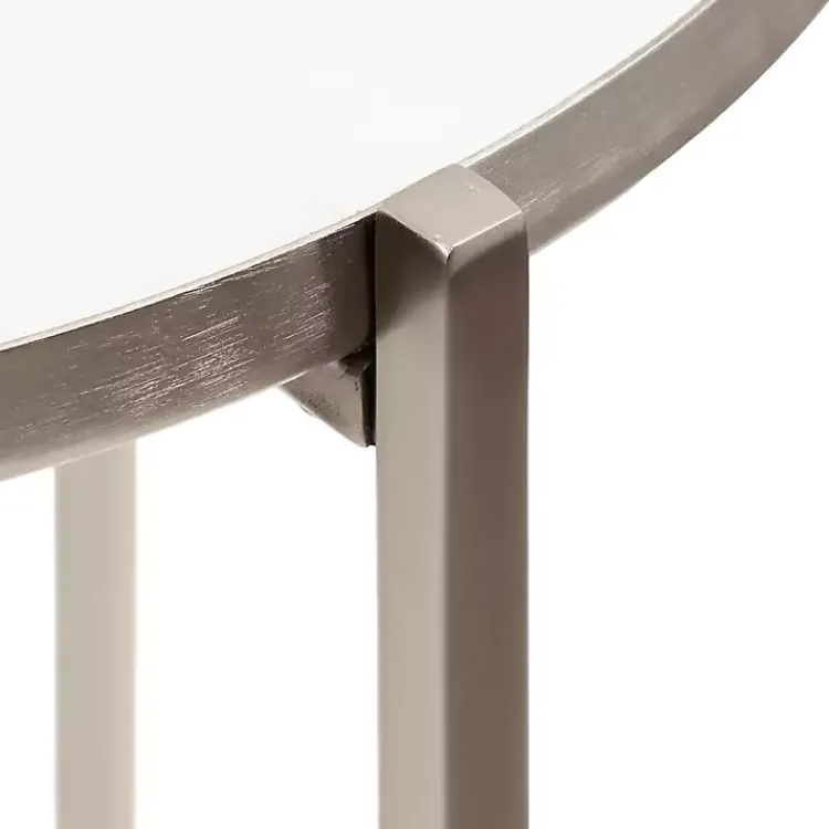 Kirklands Home Accent & End Tables|Round Aguilar Accent Table Silver