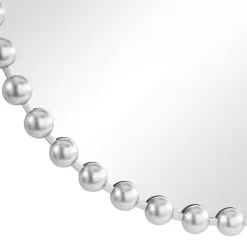 Kirklands Home Decorative Mirrors|Round Silver Beaded Wall Mirror