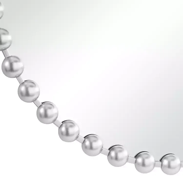 Kirklands Home Decorative Mirrors|Round Silver Beaded Wall Mirror