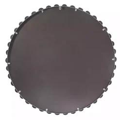 Kirklands Home Decorative Mirrors|Round Silver Beaded Wall Mirror