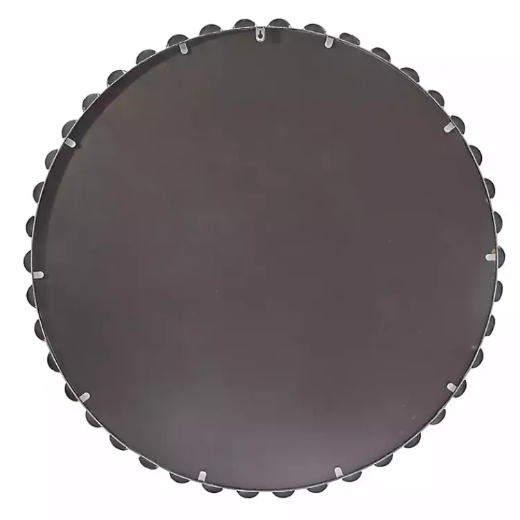 Kirklands Home Decorative Mirrors|Round Silver Beaded Wall Mirror