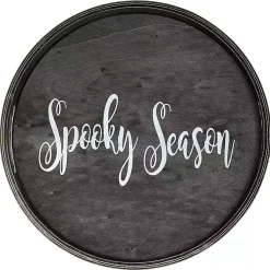 Hot Round Spooky Season Wood Tray Halloween