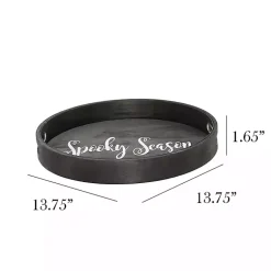 Hot Round Spooky Season Wood Tray Halloween