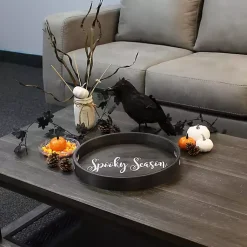 Hot Round Spooky Season Wood Tray Halloween