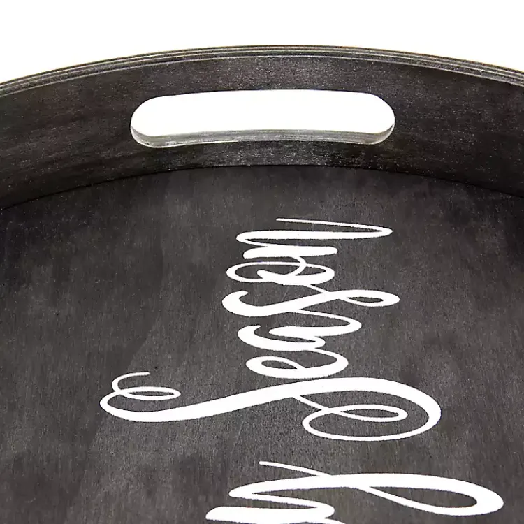 Hot Round Spooky Season Wood Tray Halloween