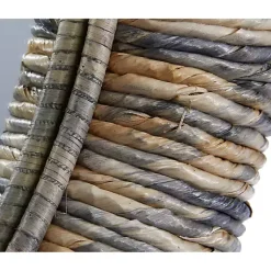 Kirklands Home Decorative Mirrors|Round Teak Wood Coiled Tampar Frame Mirror