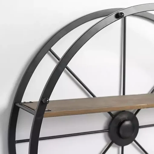 Kirklands Home Shelves|Round Wagon Wheel Wall Shelf