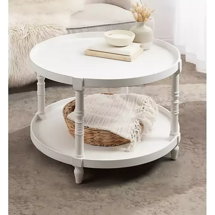 Kirklands Home Coffee Tables|Round Bellport Coffee Table White
