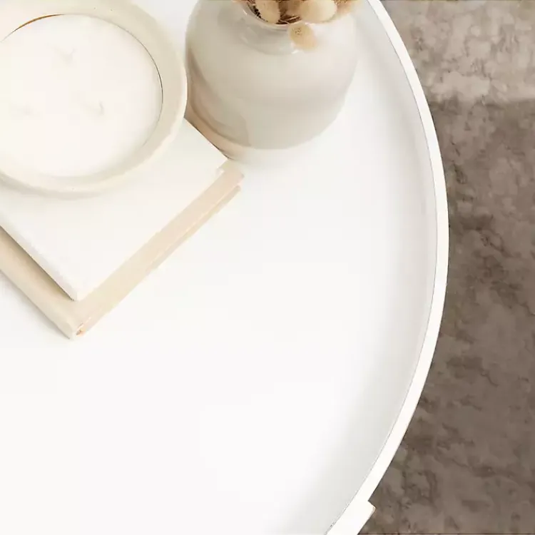 Kirklands Home Coffee Tables|Round Bellport Coffee Table White