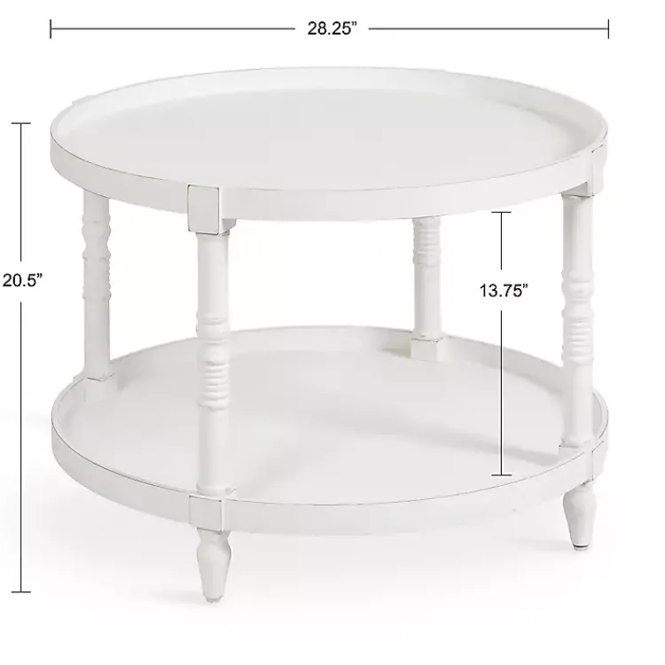 Kirklands Home Coffee Tables|Round Bellport Coffee Table White