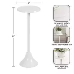 Kirklands Home Accent & End Tables|Round Metal Layla Accent Table White